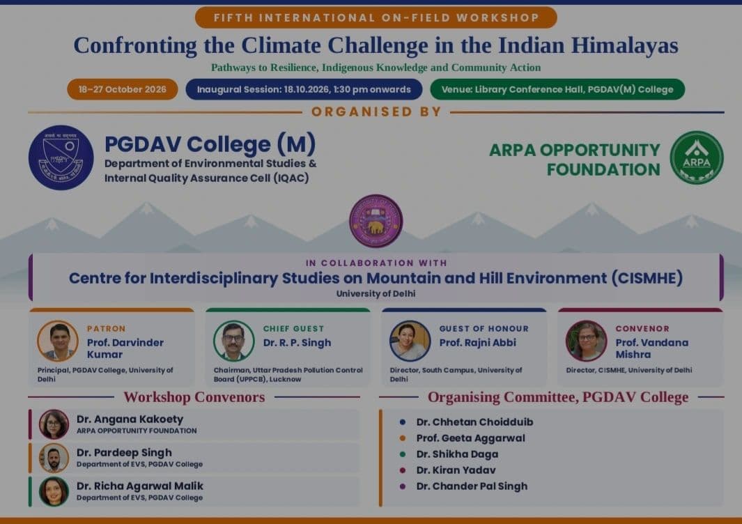 Fifth International On-Field Workshop: Confronting the Climate Challenge in the Indian Himalayas